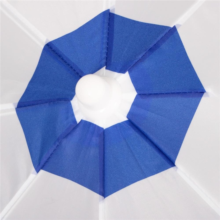 Umbrela de plaja pliabila cu inclinare reglabila, diametru 180 cm, albastru si alb [5]