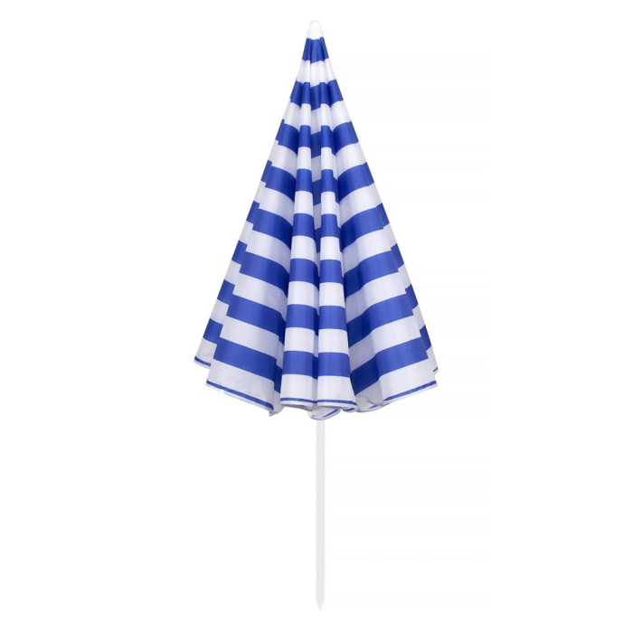 Umbrela de plaja pliabila cu inclinare reglabila, diametru 180 cm, albastru si alb [7]