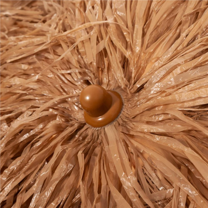 Umbrela de plaja tip hawai pliabila, cu inaltime si unghi reglabil, structura metalica, 160 cm, maro [14]