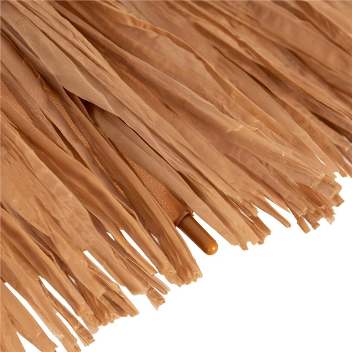 Umbrela de plaja tip hawai pliabila, cu inaltime si unghi reglabil, structura metalica, 160 cm, maro [26]