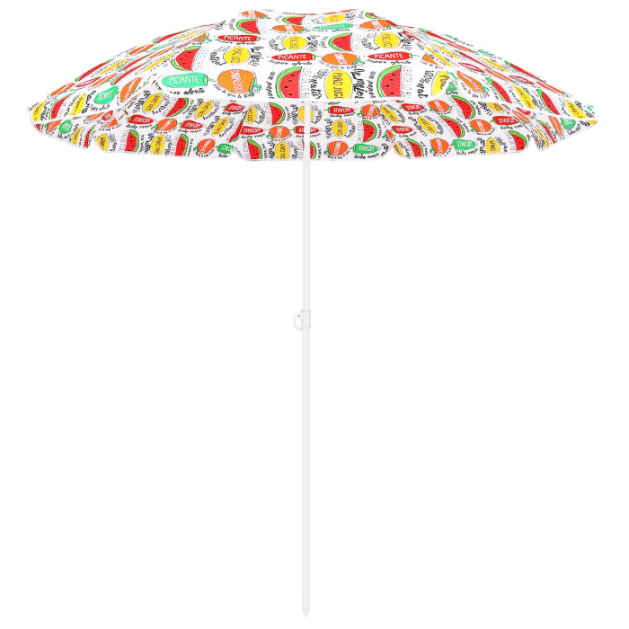 Umbrela plaja 180 cm cu imprimeu fructe, structura otel, reglabila pe inaltime si inclinare, multicolor [1]