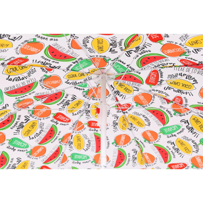 Umbrela plaja 180 cm cu imprimeu fructe, structura otel, reglabila pe inaltime si inclinare, multicolor [2]