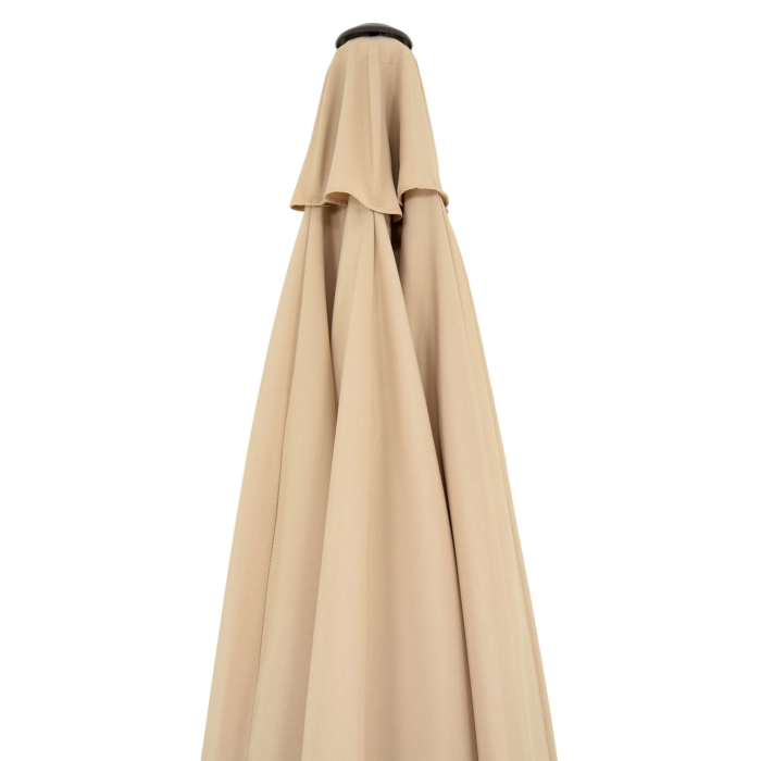 Umbrela rotunda de soare pentru terasa, diametru 2.70 m, inclinare, manivela, crem [5]