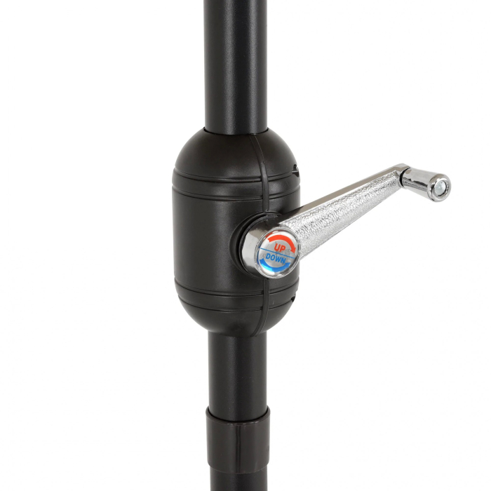 Umbrela rotunda de soare pentru terasa, diametru 2.70 m, inclinare, manivela, crem [8]