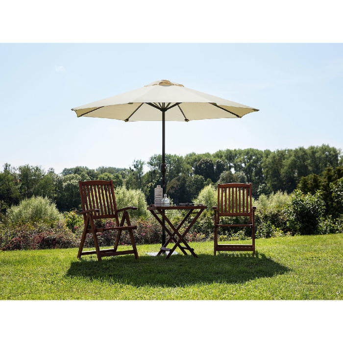 Umbrela rotunda de soare pentru terasa, diametru 2.70 m, inclinare, manivela, crem [9]