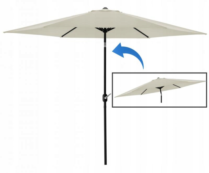 Umbrela terasa gradina, cu inclinare si husa, 300cm, Bej [4]