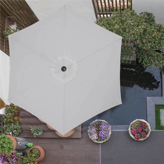 Umbrela terasa gradina, cu manivela si inclinare, diametru 260cm, gri [4]