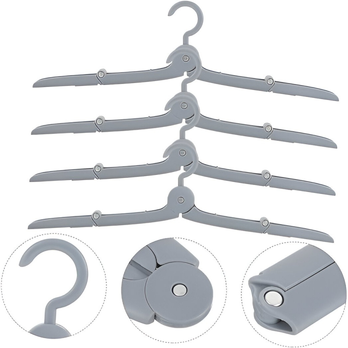 Umeras Pliabil de Calatorie, , Mini Cuier Portabil pentru Haine, Suport de Uscare, 14x7x1.4cm, Gri [7]