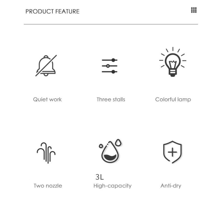 Umidificator cu duza dubla, , de capacitate mare 3L, roz [4]