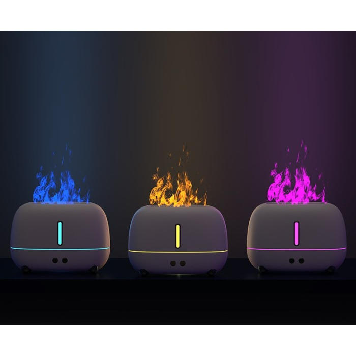 Umidificator de tip flacara, , cu aromaterapie, 7 culori, 250 ml, negru [4]