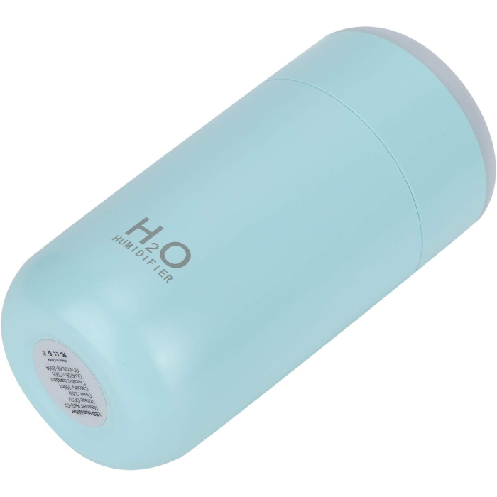 Umidificator, H2O, cu Difuzor de Aroma, Lumina de Noapte LED in 7 Culori, Zgomot Redus, 14.7x7.2cm, 350mL, Culoare Albastra [8]