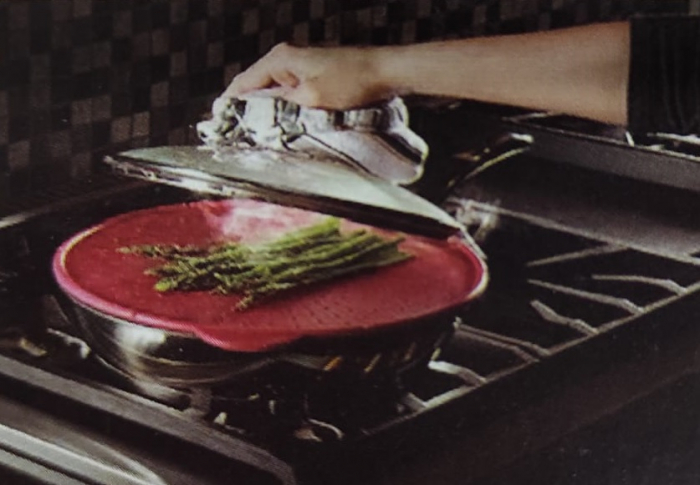 Capac din Silicon 4in1 pentru Cratite de Gatit, Oale, Boluri si Vase Universale, Marime 34cm, din Silicon Premium, Rosu [7]