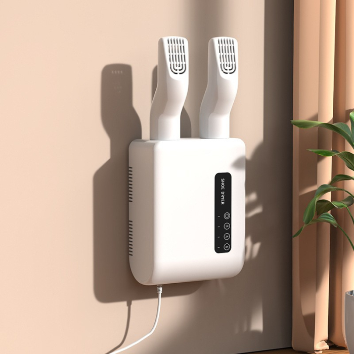 Uscator de Pantofi, , Functie de Uscare, Dezinfectie, Dezodorizare, Montaj pe Perete fara Perforare, din PVC, Silentios, Timer, Alb [8]