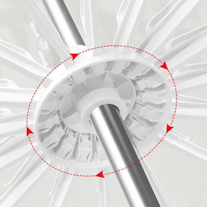 Uscator de Rufe Vertical, , 2 Niveluri, Pliabil, din ABS+PP+Otel Inoxidabil, Rotire 360 Grade, 130 x 75 cm, Alb [3]