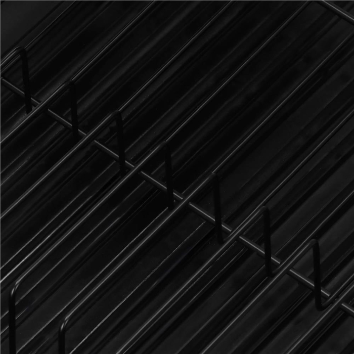 Uscator de vase cu suport tacamuri, din otel, cu tava de scurgere, 42x32x15cm, negru [19]