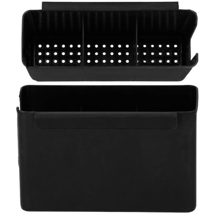 Uscator de vase cu suport tacamuri, din otel, pe 2 nivele, cu tava de scurgere, 50x30x24cm, negru [20]