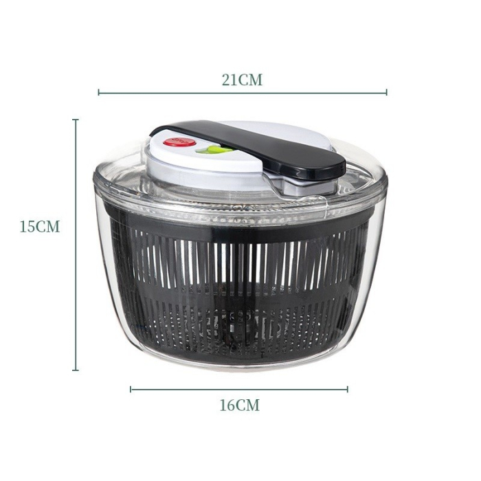 Uscator Manual pentru Salata si Verdeturi, , Plastic, 16x15x21 cm, Capacitate 3L, Negru [9]