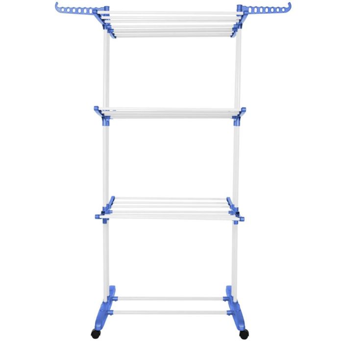 Uscator vertical pentru rufe, mobil si pliabil, cu doua umerase, 75x57x170cm, sarcina 15kg [22]