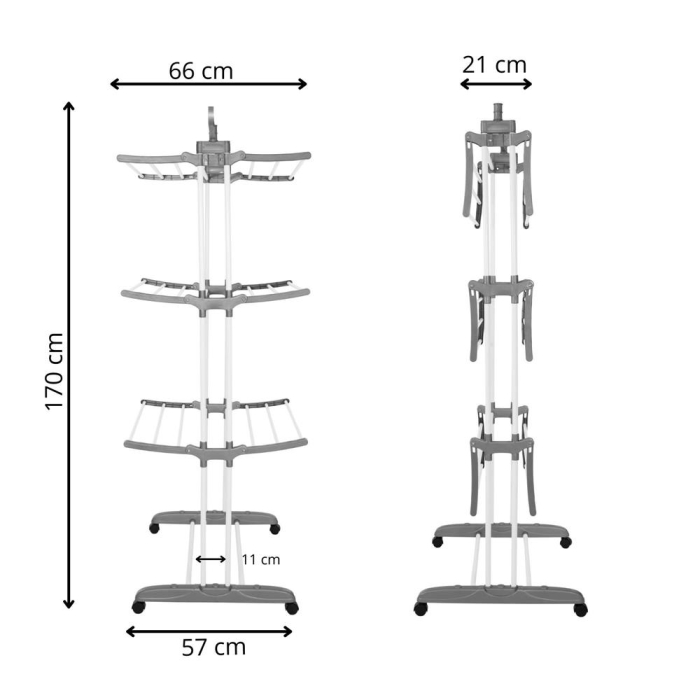 Uscator vertical pentru rufe, mobil si pliabil, cu doua umerase, 75x57x170cm, sarcina 20kg [28]