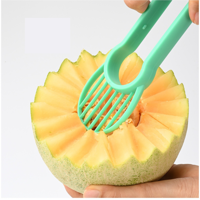 Ustensila bucatarie 4 in 1 pentru taiat si decorat fructe , material inox si plastic, compact, 28x6.2 cm, verde [8]