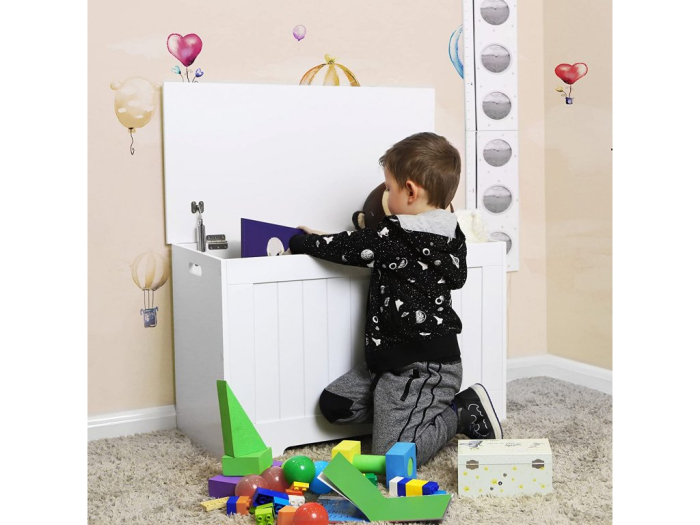 VASAGLE Banca cu spatiu depozitare, pentru hol sau dormitor, din PAL, 76x40x48cm, alb [13]