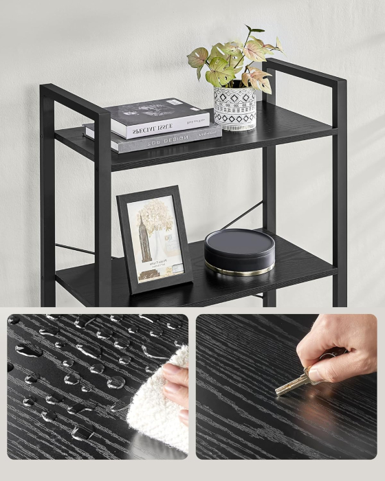 VASAGLE Biblioteca 6 niveluri, cu cadru metalic si rafturi PAL, 66x30x186 cm, negru [7]