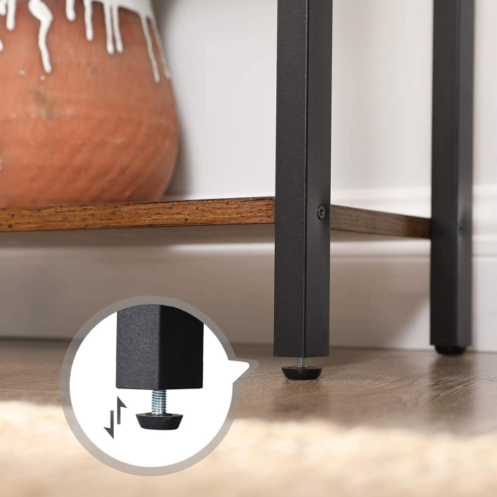 VASAGLE Biblioteca cu 5 rafturi de depozitare, cadru otel, stil industrial, 62x24x165cm, maro rustic si negru [6]