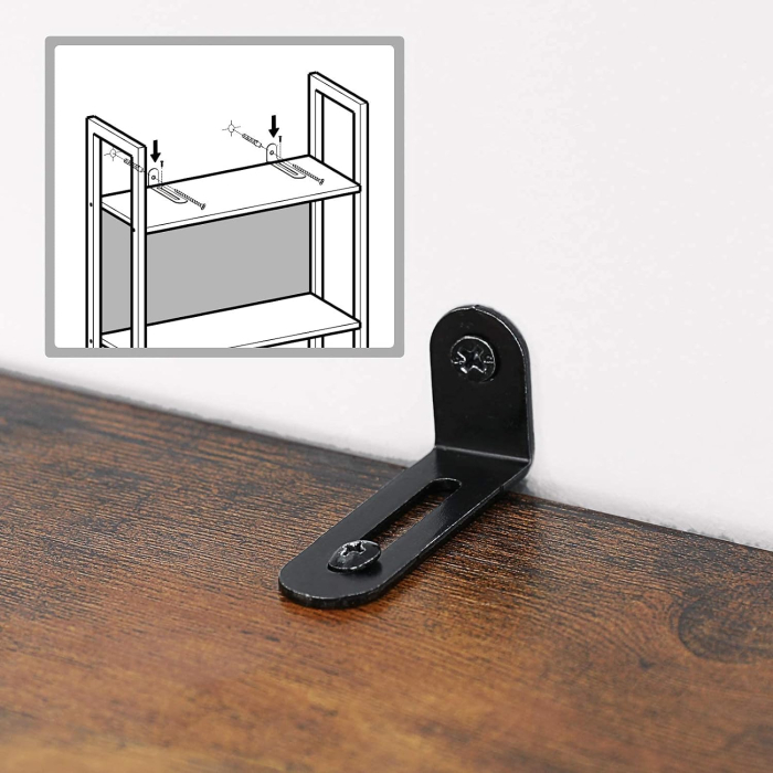 VASAGLE Biblioteca cu 5 rafturi de depozitare, cadru otel, stil industrial, 62x24x165cm, maro rustic si negru [5]