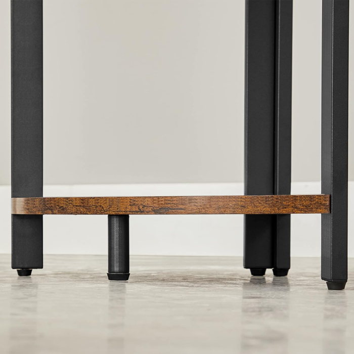 VASAGLE Biblioteca de colt cu 5 etaje, cadru metalic, 150x30x30cm, stil industrial maro rustic si negru [8]