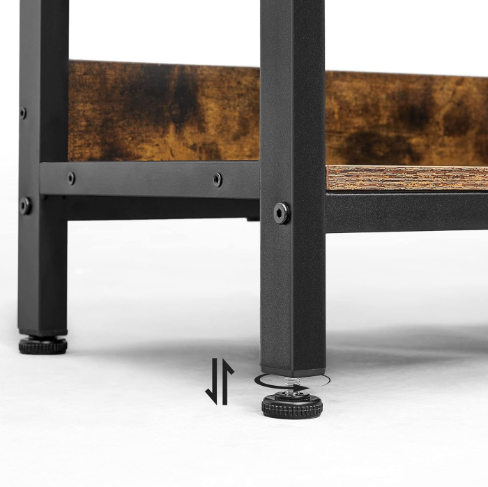 VASAGLE Biblioteca, raft cu 6 unitati de depozitare, din lemn, 33x120x80 cm, maro rustic [6]