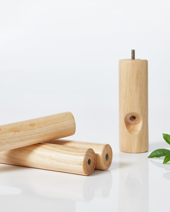 VASAGLE Cuier pentru haine, din lemn masiv, tip pom, cu 8 carlige, 175cm, alb [6]