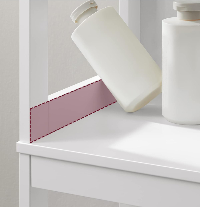 VASAGLE Dulap de baie tip coloana, din MDF, cu 2 sertare si 3 rafturi, 30x30x142 cm, alb [6]