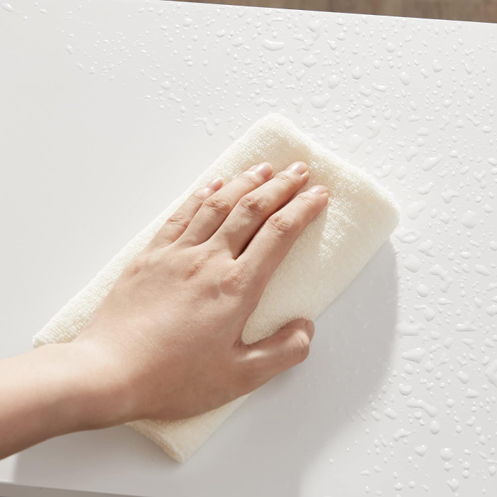 VASAGLE Dulap lavoar baie, cu 2 usi si un compartiment deschis cu rafturi reglabile, 90x30x60cm, alb [8]