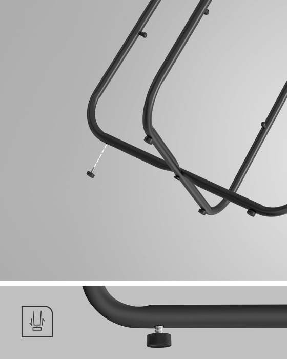 VASAGLE Masuta de cafea rotunda cu cos de stofa, stil modern, 45x50cm, negru-gri [7]