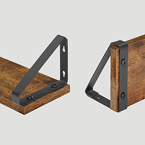 VASAGLE Raft de perete, set 3 bucati 30cm, 35cm si 40cm, 2 moduri de montare, maro rustic si negru [13]