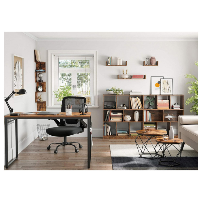 VASAGLE Set de 2 mese de cafea, stil industrial, 50x40cm si 40x36cm, maro rustic si negru [13]