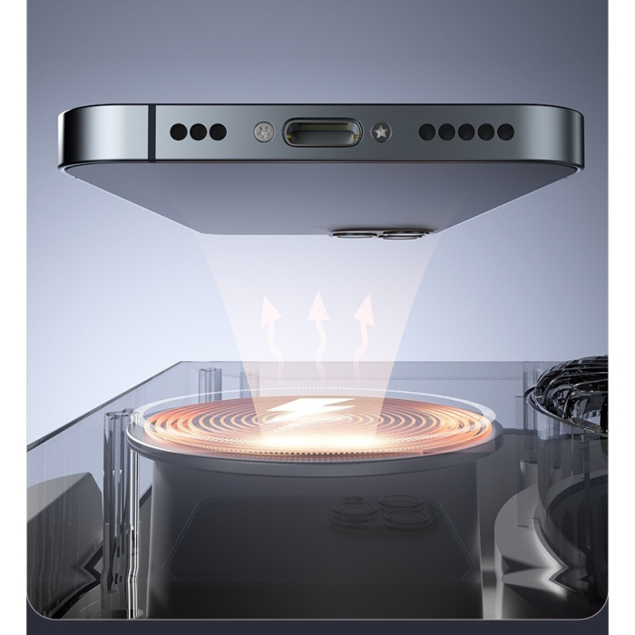 Ventilator 2in1, , Functie Incarcare Telefon Wireless, 100 Trepte de Viteza, 2400 mAh, 5V, 2A, 25 x 16.5 x 24 cm, Bej [5]