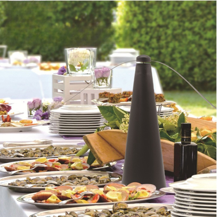 Ventilator Exterior, , Repelent pentru Muste/Tantari, Cablu USB, Slot Baterii, 9 x 9 x 20 cm, Negru [8]