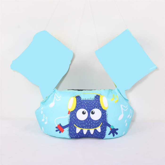 Vesta de salvare pentru copii cu aripioare de inot, , Albastru, Model monstru [4]