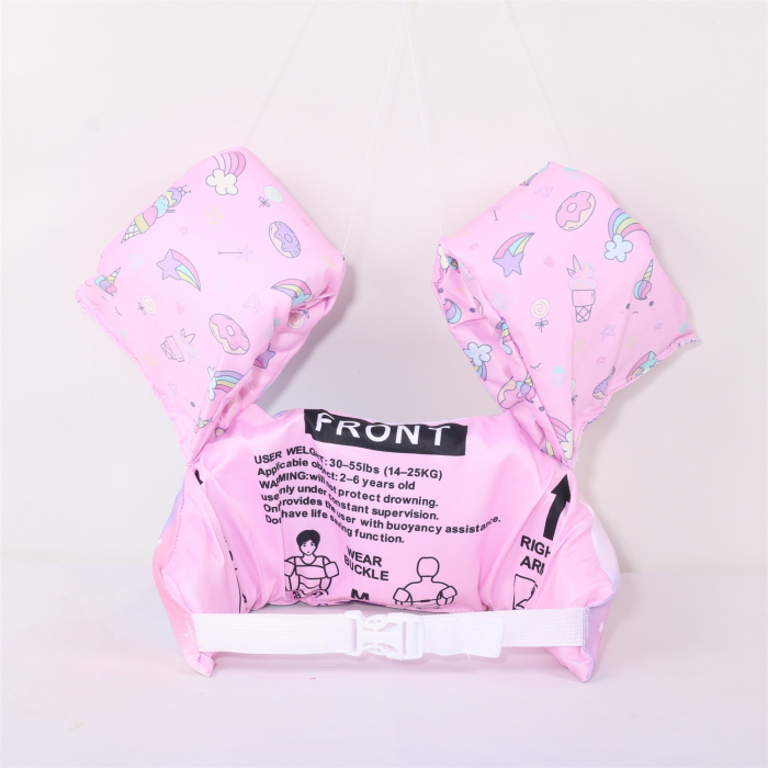 Vesta de salvare pentru copii cu aripioare de inot, , Mov, Model unicorn [2]