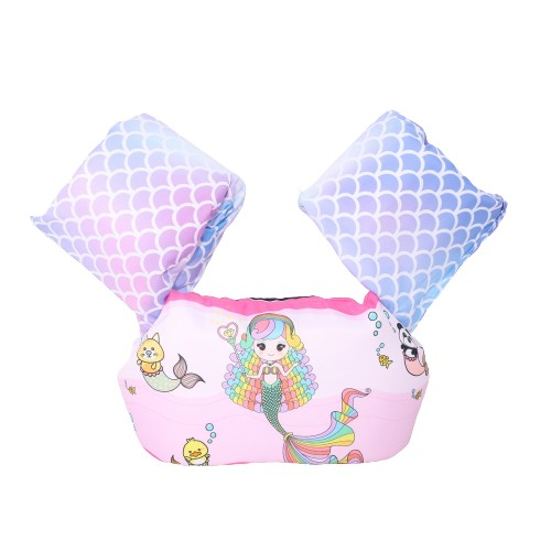 Vesta de salvare pentru copii cu aripioare de inot, , Roz, Model sirena [3]