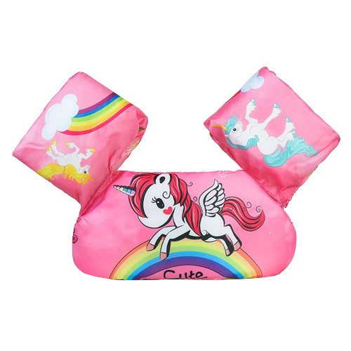 Vesta de salvare pentru copii cu aripioare de inot, , Roz, Model unicorn [3]
