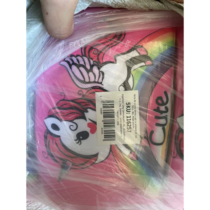 Vesta de salvare pentru copii cu aripioare de inot, , Roz, Model unicorn [5]