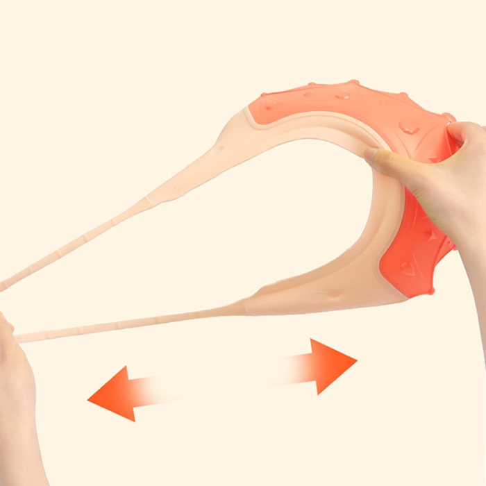 Viziera de Protectie Baie Pentru Copii, Fippy, Model Coroana, Dimensiune ajustabila, Durabil, Usor de curatat, Impotriva Samponului, pentru Ochi si Urechi, TPE+PP, 15x13 cm, Rosu [6]