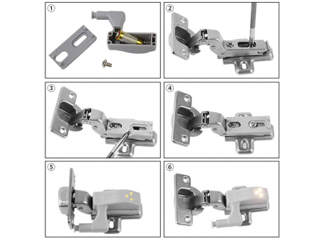 Set 2x Lampa cu Bec LED smd pentru Balamale Mobila 12V, Baterii Incluse, Universal, Gri [4]