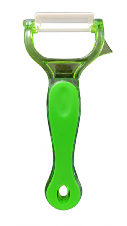 Cutit Feliator pentru Decojit Fructe si Legume cu Lama din Ceramica 5cm, Verde, Premium [1]