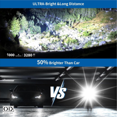 Lanterna LED P50 ORIGINAL DEALS, 1500 lm, zoom telescopic, acumulator 3200 mAh, IP44, negru [11]
