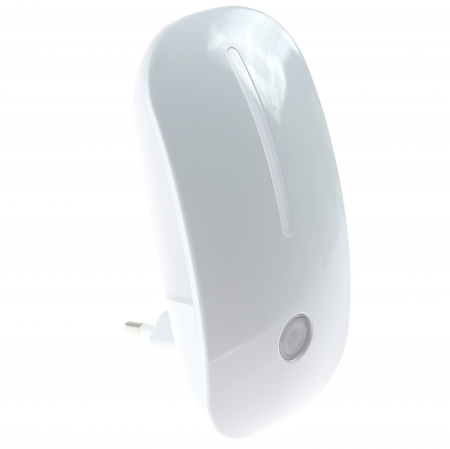 Lampa de Veghe cu Senzor de Lumina, tip Mouse pentru Priza, Lumina Alba, Consum Redus 1W, Universal, Alb [1]