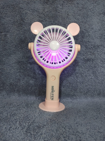 Ventilator 2in1 de Mana sau Birou, Foarte Puternic cu Acumulator Intern si Incarcare la USB, cu Lumini LED, Premium, Roz, Calitate Premium, Design Profesional | Original Deals [3]