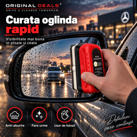 Perie Multifunctionala Auto pentru Parbriz si Oglinzi, Anti-Aburire, Curatare fara Urme, Rosie - ORIGINAL DEALS [10]